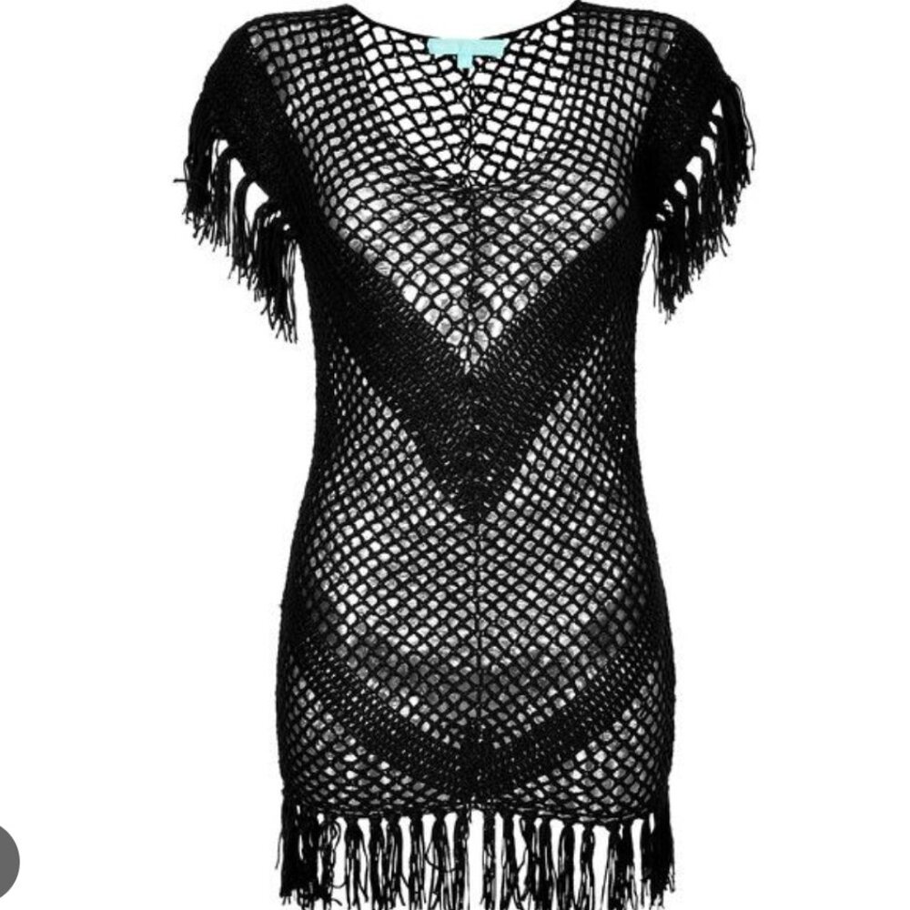 Melissa Odabash Fringe Trim Swim Coverup Dress Size S